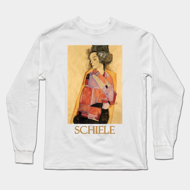 The Daydreamer, Gerti Schiele (1911) by Egon Schiele Long Sleeve T-Shirt by Naves